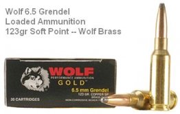 Wolf Gold 6.5 Grendel 123gr Soft Point 20rd
