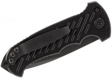 Gerber 06 AUTO Folding Knife 3.8" S30V Black Combo Drop Point Blade, Black Aluminum Handles