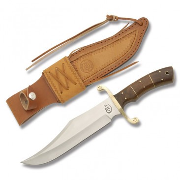 Colt® Damascus Bowie with Stacked Wood Handle