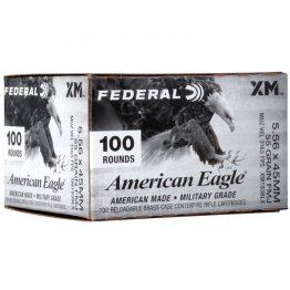 Federal American Eagle 5.56mm NATO Ammo 55 Grain FMJ 100 Rounds Value Pack