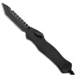 Heretic Knives Hydra T/E Automatic OTF S/A Knife (3.5in Black Plain CPM-S35VN)