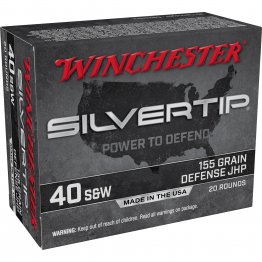 Winchester Ammunition, Silvertip, 40 S&W, 155 Grain, Hollow Point, 20 Rounds