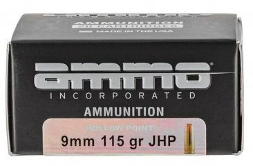 Ammo Inc American Hunter Black Label 9mm 115gr, Jacketed Hollow Point , 20rd Box