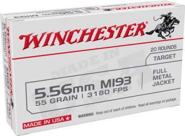 WIN AMMO USA 5.56X45 55GR. FMJ 20-PACK